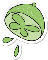 sticker of a quirky hand drawn cartoon lime png