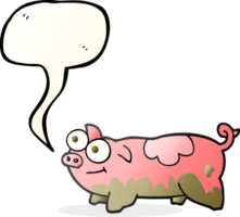 discurso bolha desenho animado porco png
