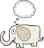 cartone animato bambino elefante con pensato bolla png