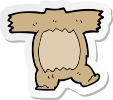 pegatina de un cuerpo de oso de peluche de dibujos animados png