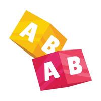 alphabet color cubes abc with letters a b isolated illustration vector