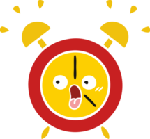 flat color retro cartoon alarm clock png