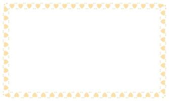 Hand drawn hearts border and frame on white background vector