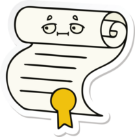 sticker of a cute cartoon contract png