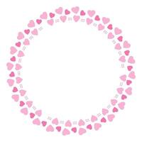 Hand drawn hearts border and frame on white background vector