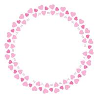 Hand drawn hearts border and frame on white background vector