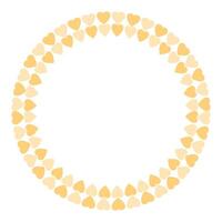 Hand drawn hearts border and frame on white background vector