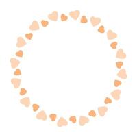 Hand drawn hearts border and frame on white background vector