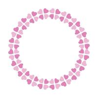Hand drawn hearts border and frame on white background vector