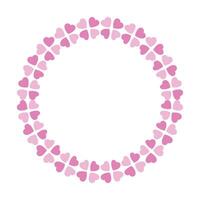 Hand drawn hearts border and frame on white background vector