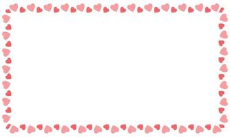 Hand drawn hearts border and frame on white background vector