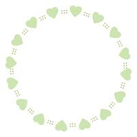 Hand drawn hearts border and frame on white background vector