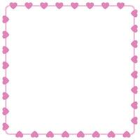 Hand drawn hearts border and frame on white background vector