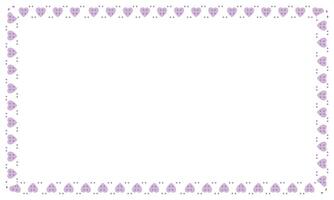 Hand drawn hearts border and frame on white background vector