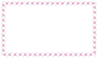 Hand drawn hearts border and frame on white background vector