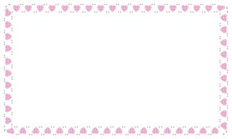 Hand drawn hearts border and frame on white background vector