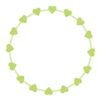 Hand drawn hearts border and frame on white background vector