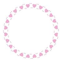 Hand drawn hearts border and frame on white background vector