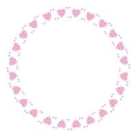 Hand drawn hearts border and frame on white background vector