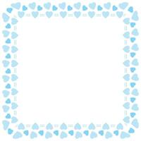 Hand drawn hearts border and frame on white background vector