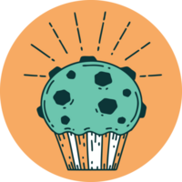 icono de muffin de chocolate estilo tatuaje png