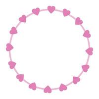 Hand drawn hearts border and frame on white background vector