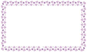 Hand drawn hearts border and frame on white background vector