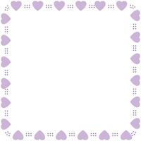 Hand drawn hearts border and frame on white background vector