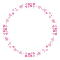 Hand drawn hearts border and frame on white background vector