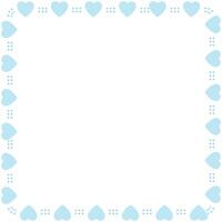 Hand drawn hearts border and frame on white background vector