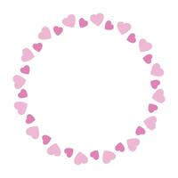 Hand drawn hearts border and frame on white background vector