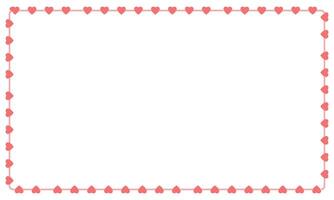 Hand drawn hearts border and frame on white background vector