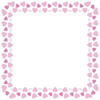 Hand drawn hearts border and frame on white background vector