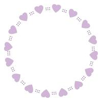 Hand drawn hearts border and frame on white background vector