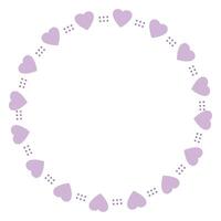 Hand drawn hearts border and frame on white background vector