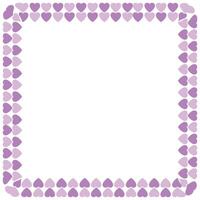 Hand drawn hearts border and frame on white background vector