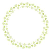 Hand drawn hearts border and frame on white background vector