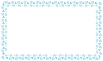 Hand drawn hearts border and frame on white background vector