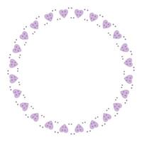 Hand drawn hearts border and frame on white background vector