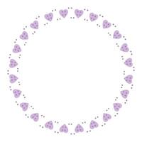 Hand drawn hearts border and frame on white background vector