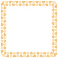 Hand drawn hearts border and frame on white background vector