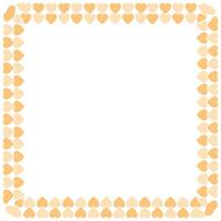 Hand drawn hearts border and frame on white background vector