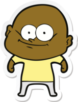 sticker van een cartoon kale man die staart png