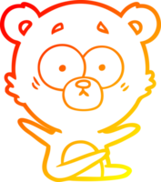 warm gradient line drawing surprised bear cartoon png