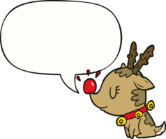 cartoon christmas reindeer and speech bubble png