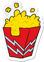 sticker of a cartoon box of popcorn png