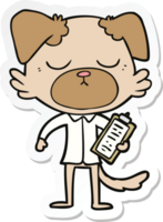 sticker of a cute cartoon dog wearing office shirt png