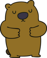 quirky hand drawn cartoon beaver png