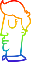 rainbow gradient line drawing cartoon human head png