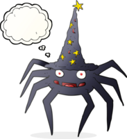 pensamiento burbuja dibujos animados Víspera de Todos los Santos araña en bruja sombrero png